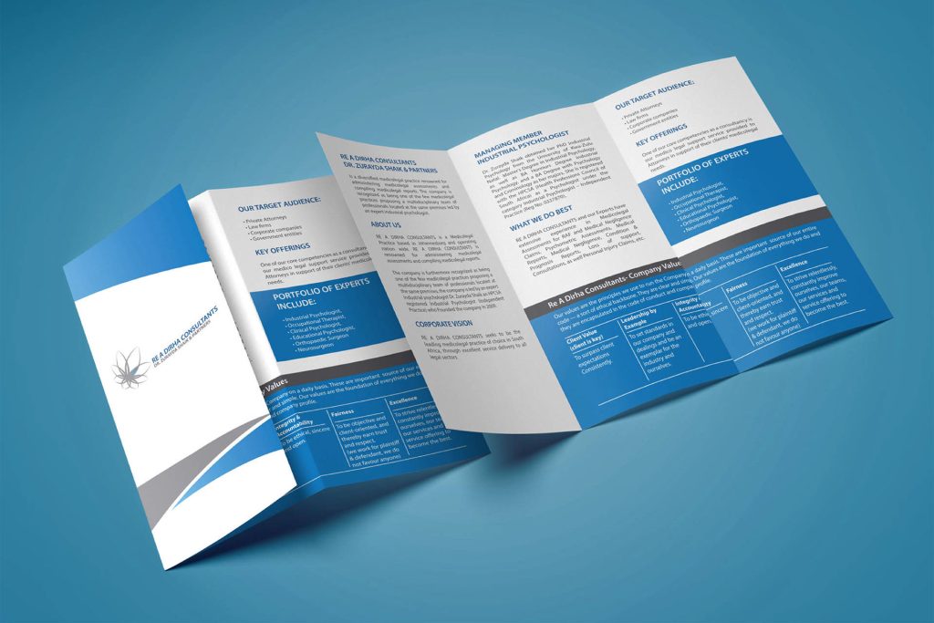 Graphic Design Services - Folded z-Fold Leaflet Design and Printing